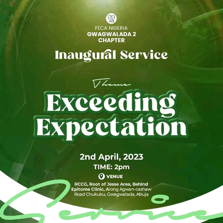 Anticipate this Inaugural Service in FECA Nigeria Gwagwalada 3