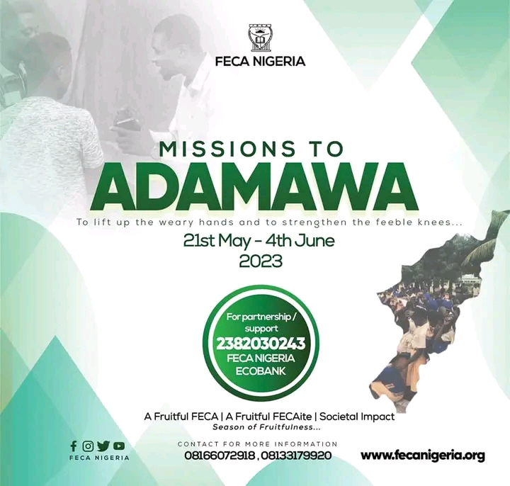 Missions to Adamawa state is set to take place this Quarter