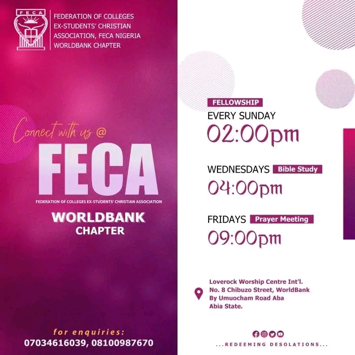 Connect with FECA Nigeria Worldbank chapter Today