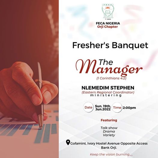 It is Freshers Banquet in Orji Chapter, 2022