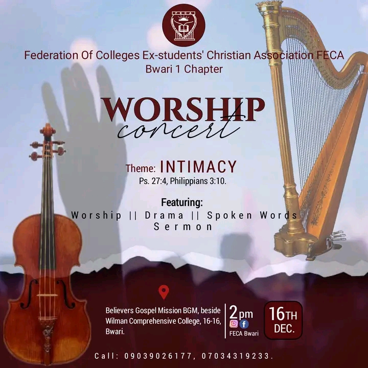 Worship concert in FECA Nigeria Bwari chapter, 2022