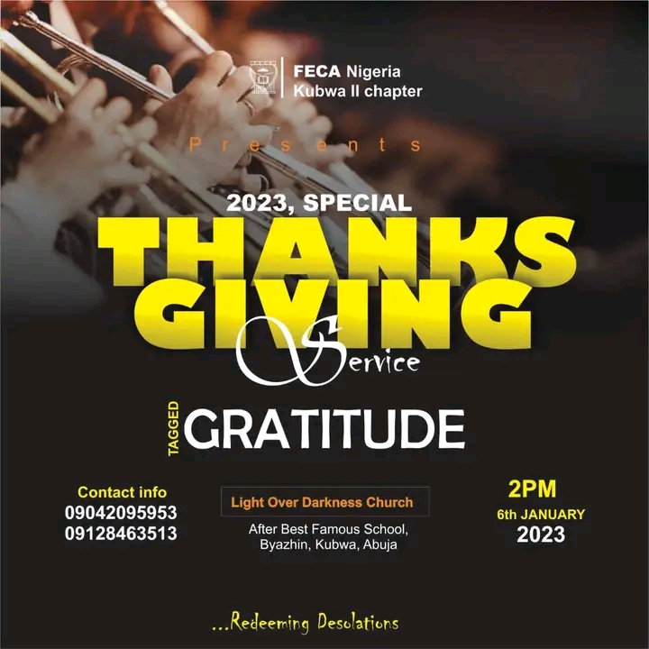 FECA Nigeria Kubwa 2 is set for Thanksgiving service this January