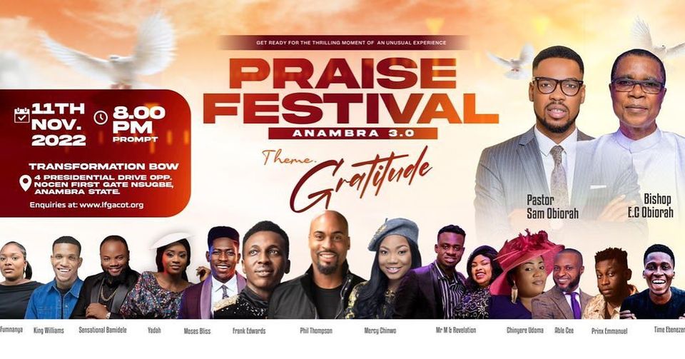 Praise Festival! Anambra 2022 is by the corner!